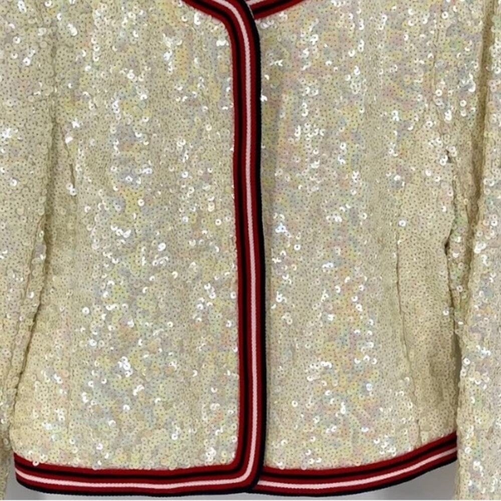 J.Crew Collection Sequin coated Bomber Blazer Jacket Size 2 - Picture 8 of 16